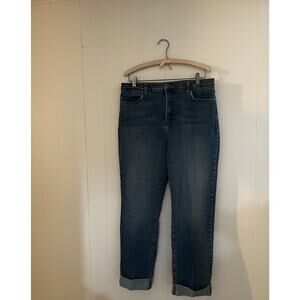 NYDJ Straight Jeans Women’s 16 Dark Wash Lift Tuck Technology Stretch Pants USA